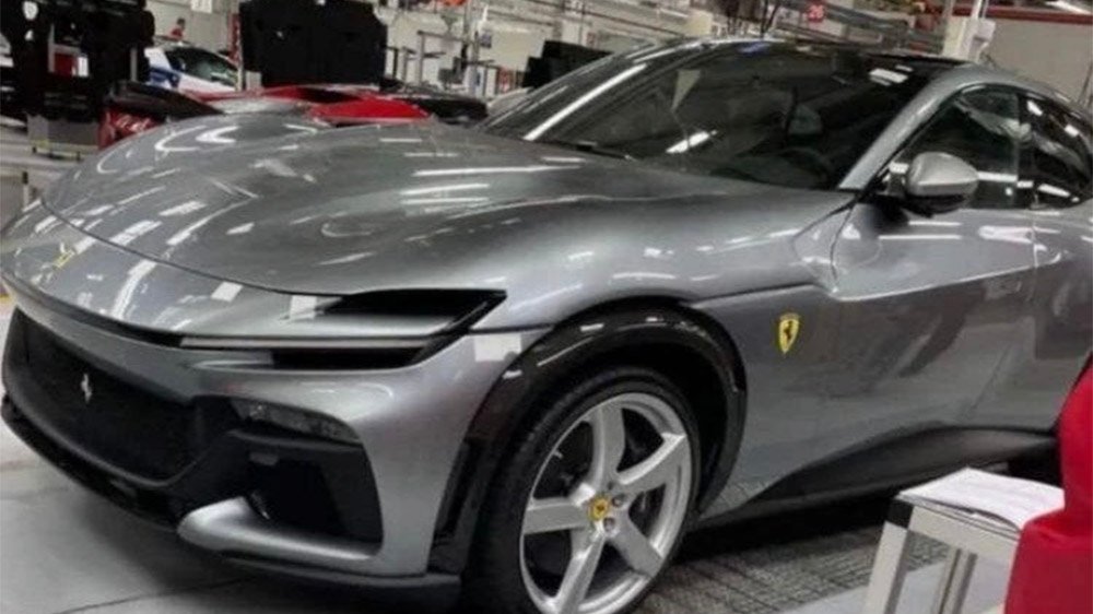 A leaked image of what is believed to be the Ferrari Purosangue
