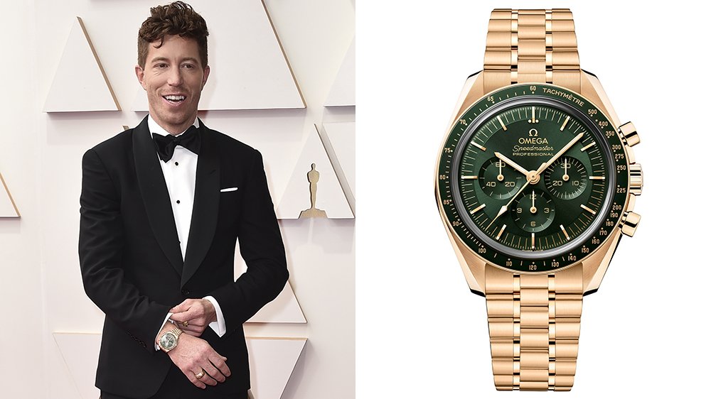 Shaun White wears an Omega Moonwatch at the 2022 Oscars