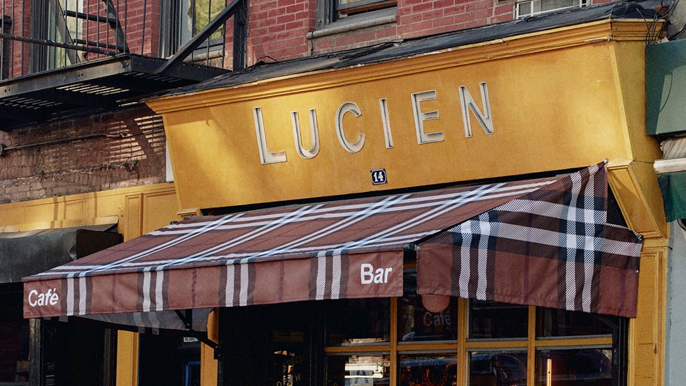 The Burberry awning at Lucien