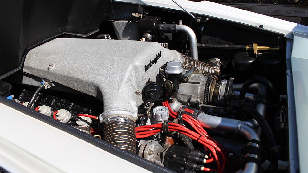The 1989 Lamborghini Countach 25th Anniversary Edition's V-12 engine