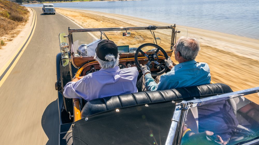 Driving a 1921 Springfield Silver Ghost from Rolls-Royce.