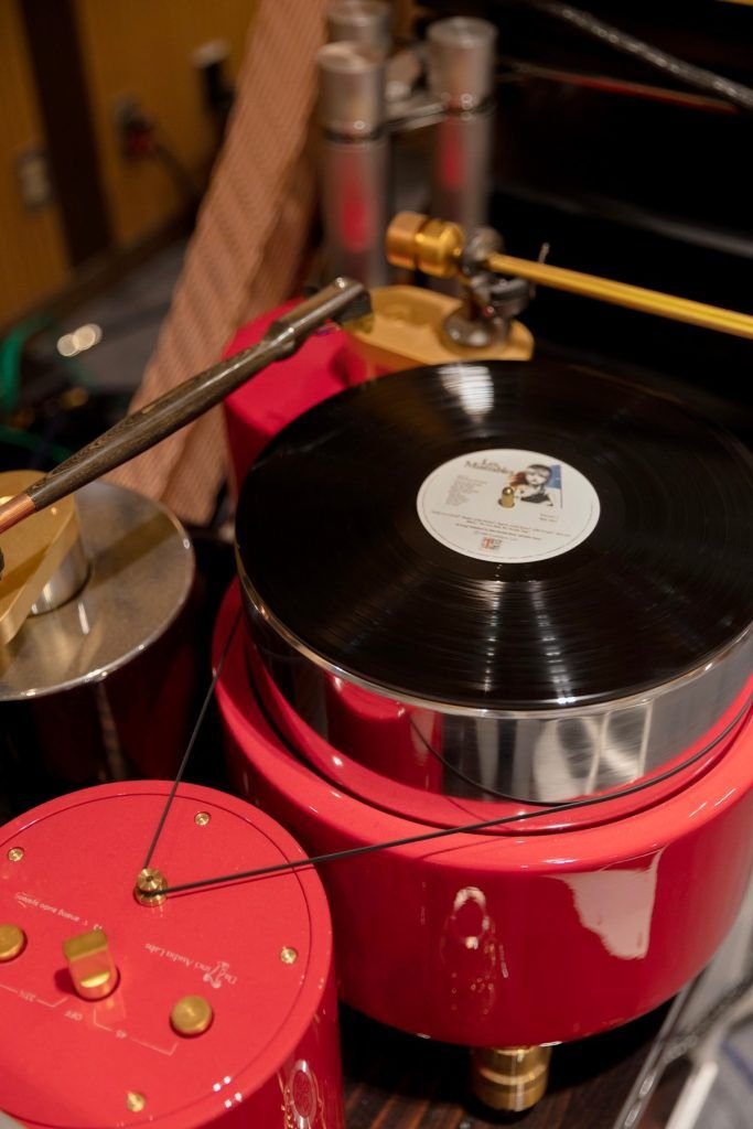 A rare vinyl turntable at Divin Labs