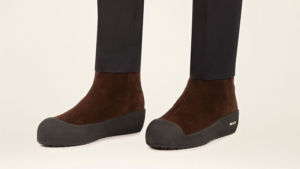 Bally's Guard boot in suede, shearling and EVA rubber ($580).