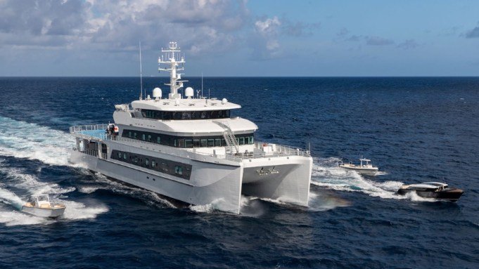 8 Fascinating Details About ‘Wayfinder,’ a 224-Foot Catamaran With a Helipad That Doubles as a Pickleball Court docket